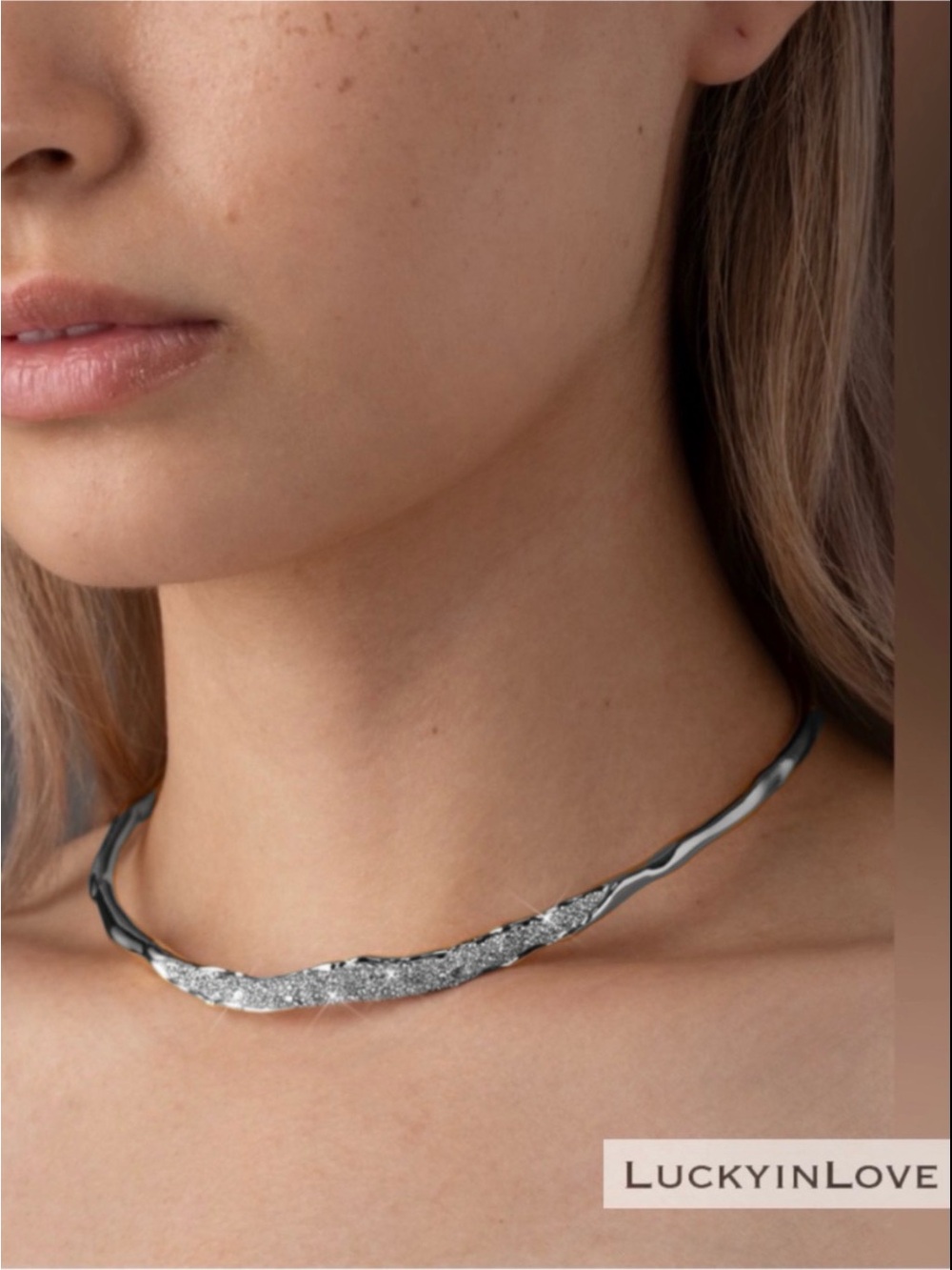 ALEXIS BITTAR • Solanales Silver Crystal Skinny Collar Necklace